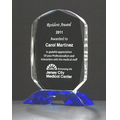 Diamond Series Crystal Trophy w/ Cobalt Blue Crystal Base (6 7/8"x9 1/4")